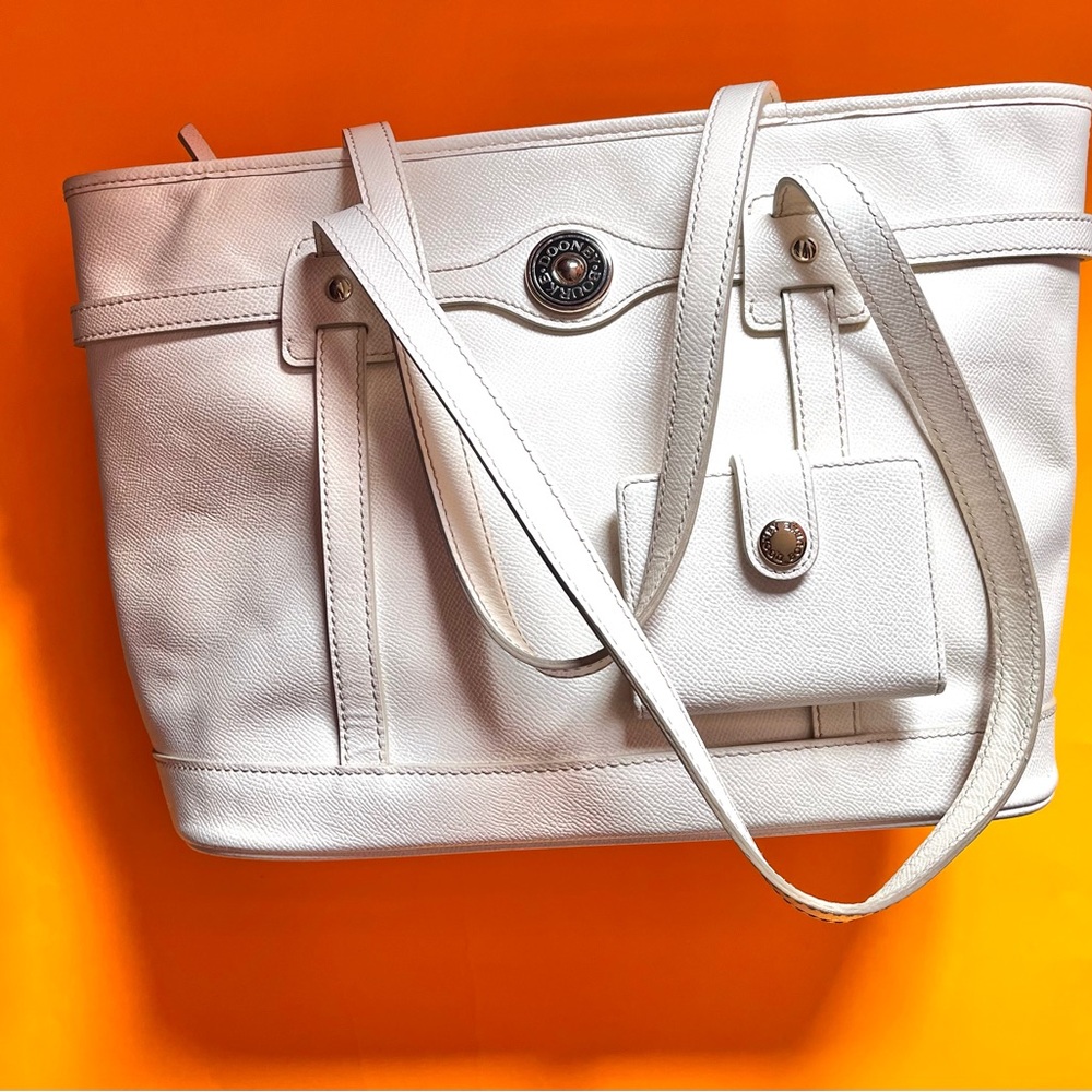 Dooney & Bourke White Saffiano Leather Tote Bag with Wallet